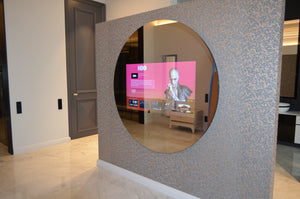 Smart Mirror circular para ocultar la televisión con el espejo